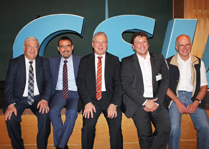 Unsere Vertreter im Bezirksparteitag mit Markus Ferber:  Josef Miller, Klaus Holetschek, Christoph Baur, Ulrich Ommer